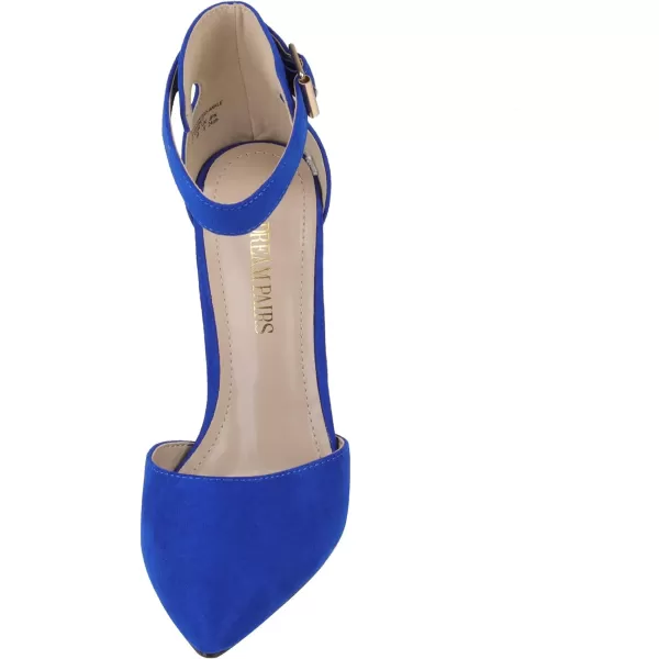 imageDREAM PAIRS OppointedAnkle Womens Pointed Toe Ankle Strap DOrsay High Heel Stiletto Pumps ShoesRoyalBlue