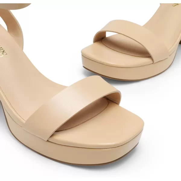 imageDREAM PAIRS Platform Heels for Women High Block Chunky Open Toe Ankle Strap Heels Fashion Wedding Party Evening Prom Dance Dress Pump Sandals ShoesNudepu