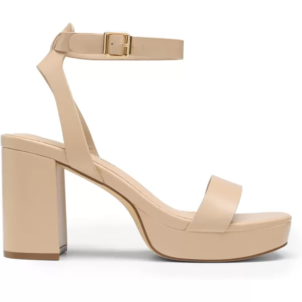imageDREAM PAIRS Platform Heels for Women High Block Chunky Open Toe Ankle Strap Heels Fashion Wedding Party Evening Prom Dance Dress Pump Sandals ShoesNudepu