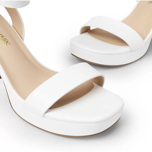 imageDREAM PAIRS Platform Heels for Women High Block Chunky Open Toe Ankle Strap Heels Fashion Wedding Party Evening Prom Dance Dress Pump Sandals ShoesWhitepu