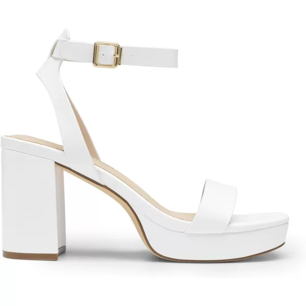 imageDREAM PAIRS Platform Heels for Women High Block Chunky Open Toe Ankle Strap Heels Fashion Wedding Party Evening Prom Dance Dress Pump Sandals ShoesWhitepu