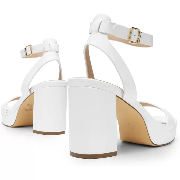 imageDREAM PAIRS Platform Heels for Women High Block Chunky Open Toe Ankle Strap Heels Fashion Wedding Party Evening Prom Dance Dress Pump Sandals ShoesWhitepu