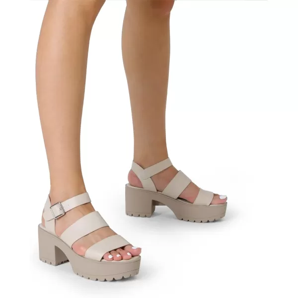 imageDREAM PAIRS Platform Heels for Women Lightweight Chunky Open Toe Stylish Comfortable Fisherman Sandals with Adjustable Ankle StrapBeige
