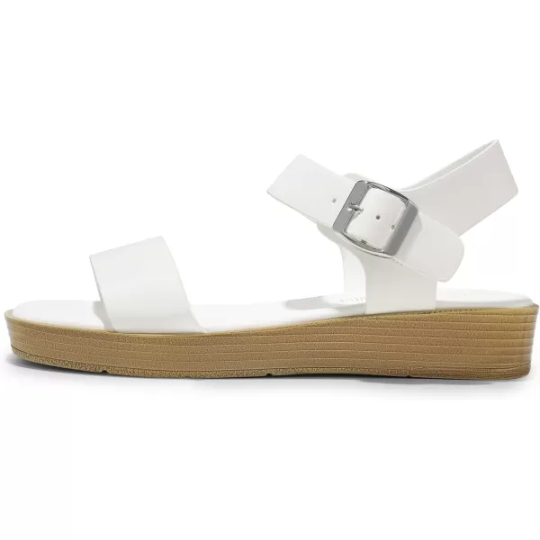 imageDREAM PAIRS Platform Sandals for Women Comfortable Open Toe Wedge Sandals with Foam Insole Lightweight Flatform Sandals for Women Dressy Casual SummerWhite