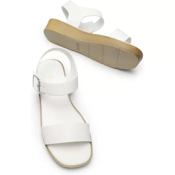 imageDREAM PAIRS Platform Sandals for Women Comfortable Open Toe Wedge Sandals with Foam Insole Lightweight Flatform Sandals for Women Dressy Casual SummerWhite
