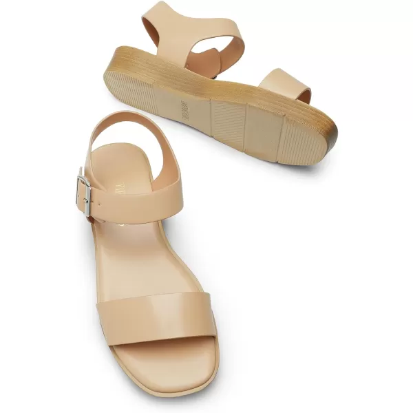 imageDREAM PAIRS Platform Sandals for Women Comfortable Open Toe Wedge Sandals with Foam Insole Lightweight Flatform Sandals for Women Dressy Casual SummerNude