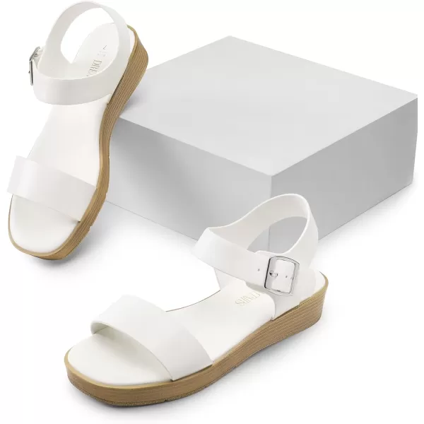 imageDREAM PAIRS Platform Sandals for Women Comfortable Open Toe Wedge Sandals with Foam Insole Lightweight Flatform Sandals for Women Dressy Casual SummerWhite