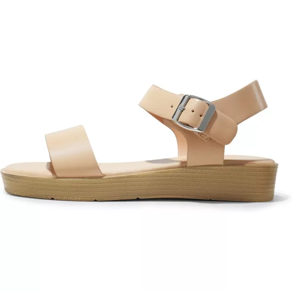 imageDREAM PAIRS Platform Sandals for Women Comfortable Open Toe Wedge Sandals with Foam Insole Lightweight Flatform Sandals for Women Dressy Casual SummerNude
