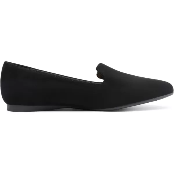 imageDREAM PAIRS Pointed Toe Flats for Women Dressy Casual Low Heel Dress Shoes Comfortable Slipon Business Work Loafer Shoes for WomenBlacksuede