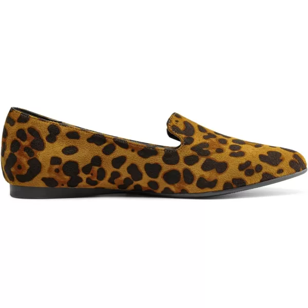 imageDREAM PAIRS Pointed Toe Flats for Women Dressy Casual Low Heel Dress Shoes Comfortable Slipon Business Work Loafer Shoes for WomenLeopardsuede