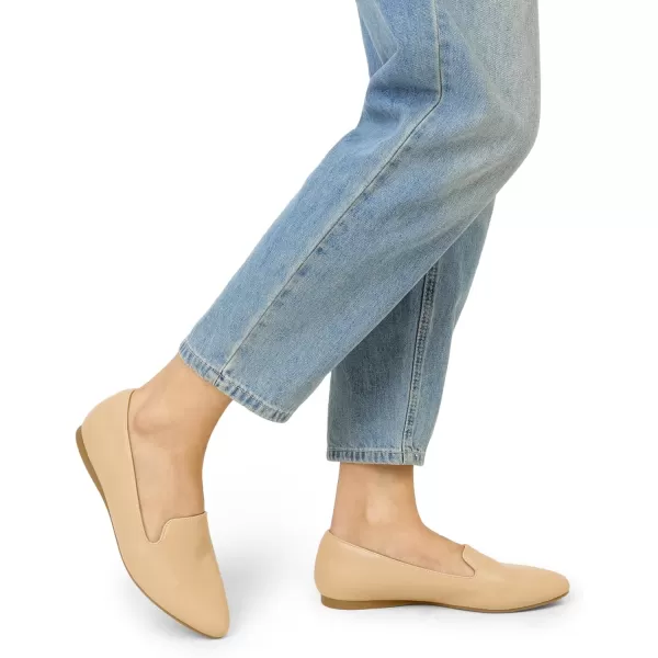 imageDREAM PAIRS Pointed Toe Flats for Women Dressy Casual Low Heel Dress Shoes Comfortable Slipon Business Work Loafer Shoes for WomenNudepu