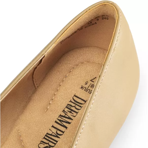 imageDREAM PAIRS Pointed Toe Flats for Women Dressy Casual Low Heel Dress Shoes Comfortable Slipon Business Work Loafer Shoes for WomenNudepu
