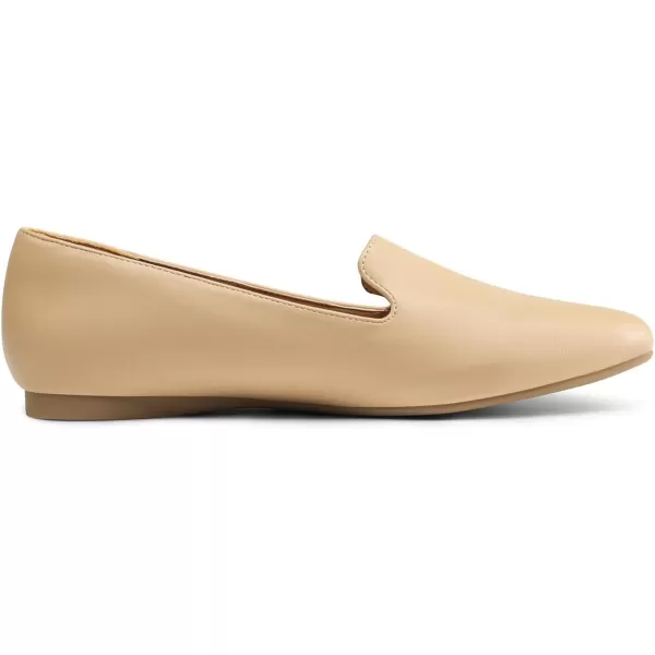 imageDREAM PAIRS Pointed Toe Flats for Women Dressy Casual Low Heel Dress Shoes Comfortable Slipon Business Work Loafer Shoes for WomenNudepu