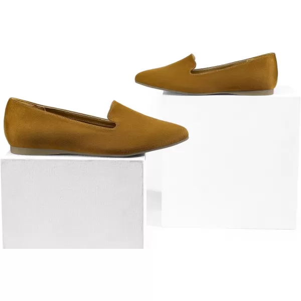 imageDREAM PAIRS Pointed Toe Flats for Women Dressy Casual Low Heel Dress Shoes Comfortable Slipon Business Work Loafer Shoes for WomenTansuede