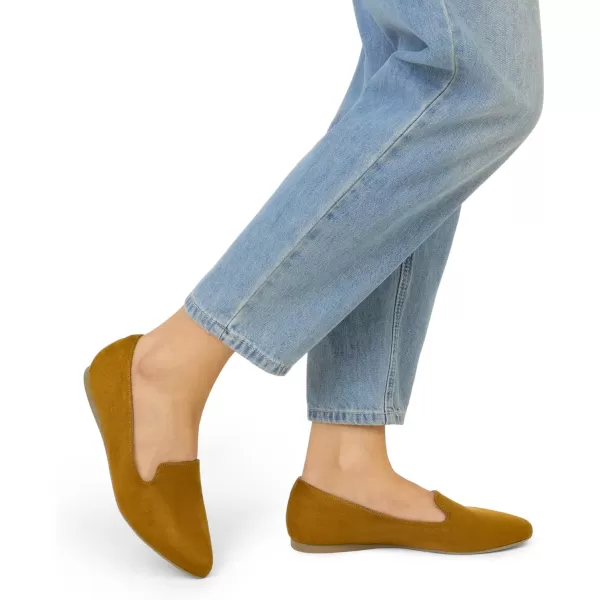 imageDREAM PAIRS Pointed Toe Flats for Women Dressy Casual Low Heel Dress Shoes Comfortable Slipon Business Work Loafer Shoes for WomenTansuede