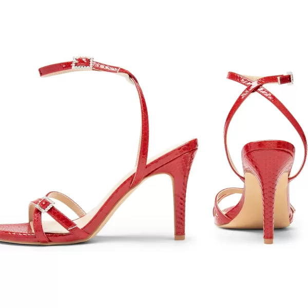 imageDREAM PAIRS Pointy Toe Heels for Women Stiletto Sexy Strappy Ankle Strap 37 inch High Heel Sandals for Party PromRedpat