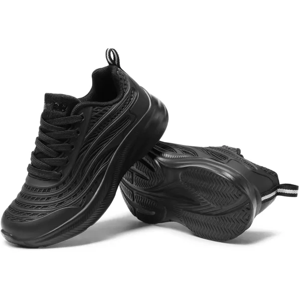 imageDREAM PAIRS Tennis Shoes for Boys Girls Kids Laceup Athletic Running Sneakers for Little KidBig KidAll Black