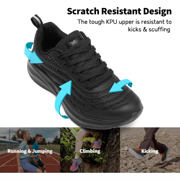 imageDREAM PAIRS Tennis Shoes for Boys Girls Kids Laceup Athletic Running Sneakers for Little KidBig KidAll Black