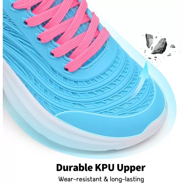 imageDREAM PAIRS Tennis Shoes for Boys Girls Kids Laceup Athletic Running Sneakers for Little KidBig KidBlueHot Pink