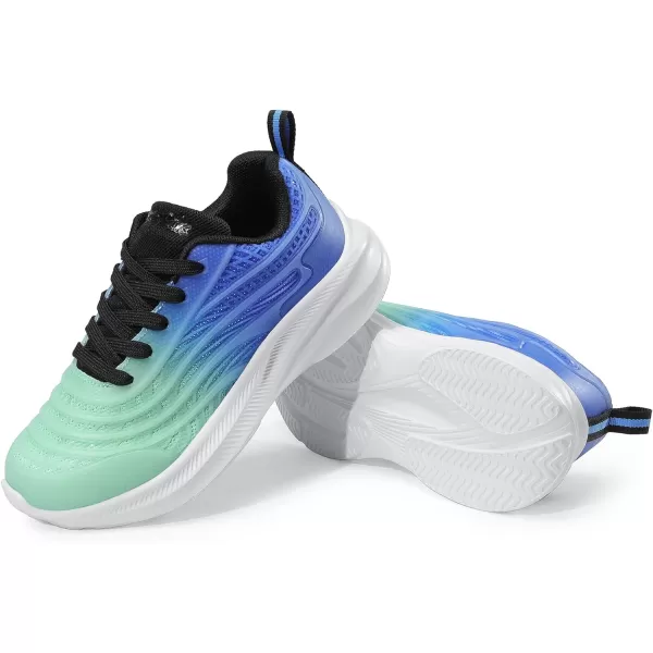 imageDREAM PAIRS Tennis Shoes for Boys Girls Kids Laceup Athletic Running Sneakers for Little KidBig KidLight GreenBlue