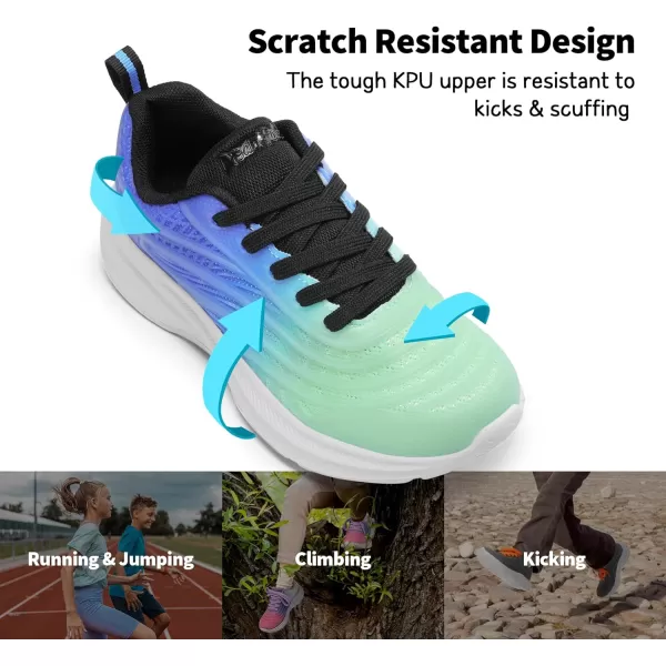 imageDREAM PAIRS Tennis Shoes for Boys Girls Kids Laceup Athletic Running Sneakers for Little KidBig KidLight GreenBlue
