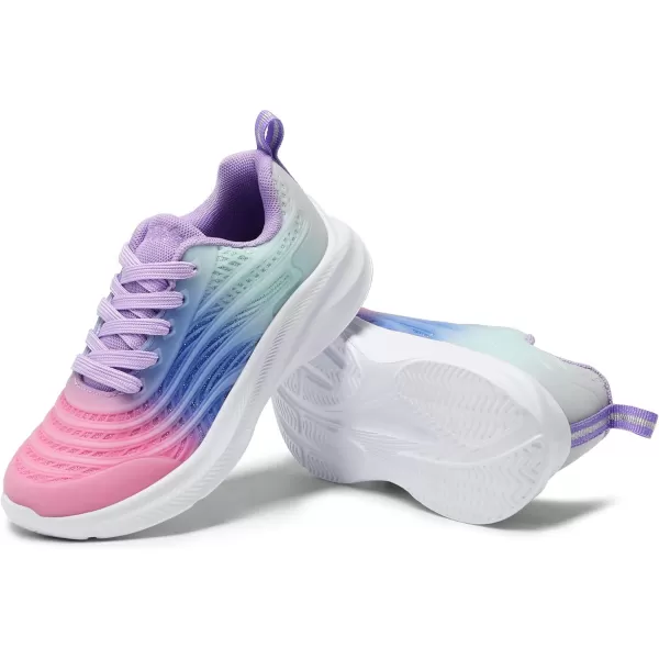 imageDREAM PAIRS Tennis Shoes for Boys Girls Kids Laceup Athletic Running Sneakers for Little KidBig KidPinkBlueLight Green