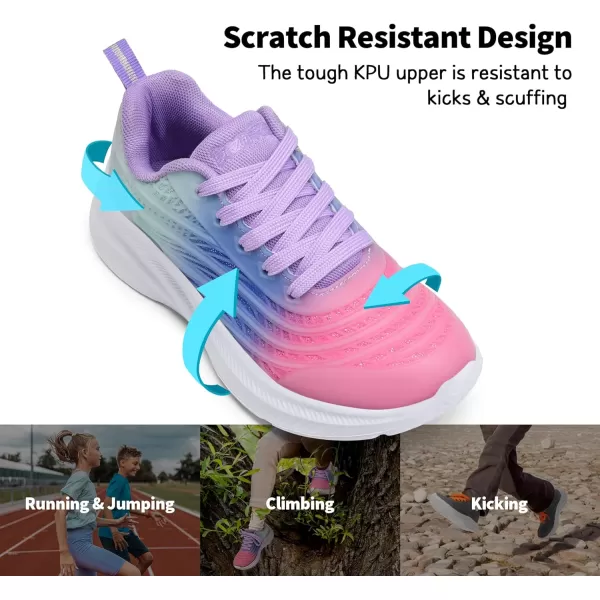 imageDREAM PAIRS Tennis Shoes for Boys Girls Kids Laceup Athletic Running Sneakers for Little KidBig KidPinkBlueLight Green