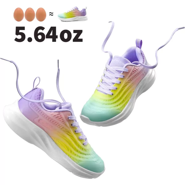 imageDREAM PAIRS Tennis Shoes for Boys Girls Kids Laceup Athletic Running Sneakers for Little KidBig KidRainbowPurple