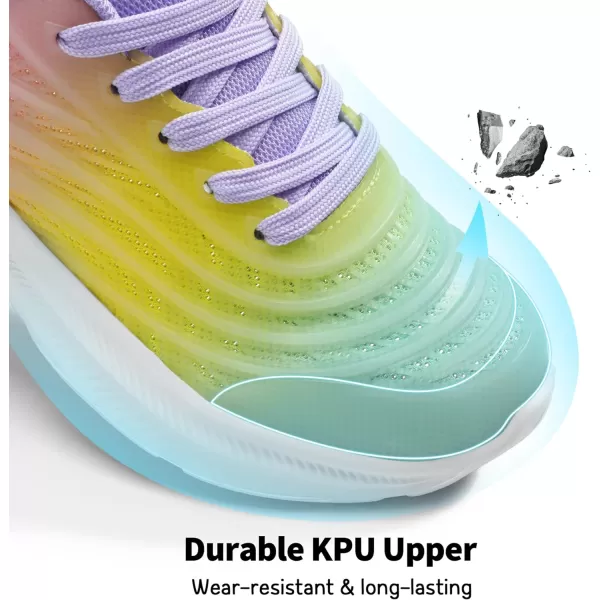 imageDREAM PAIRS Tennis Shoes for Boys Girls Kids Laceup Athletic Running Sneakers for Little KidBig KidRainbowPurple