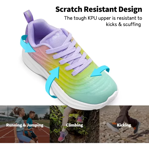 imageDREAM PAIRS Tennis Shoes for Boys Girls Kids Laceup Athletic Running Sneakers for Little KidBig KidRainbowPurple