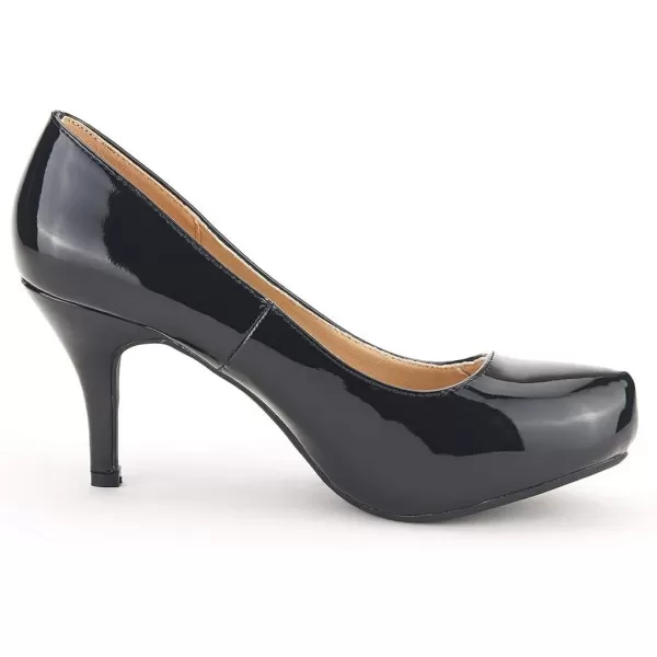imageDREAM PAIRS Tiffany Womens New Classic Elegant Versatile Low Stiletto Heel Dress Platform Pumps ShoesBlack Pat