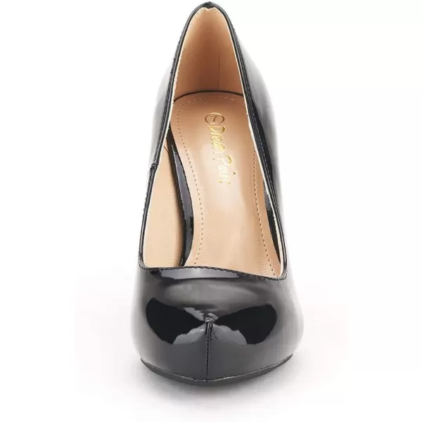 imageDREAM PAIRS Tiffany Womens New Classic Elegant Versatile Low Stiletto Heel Dress Platform Pumps ShoesBlack Pat