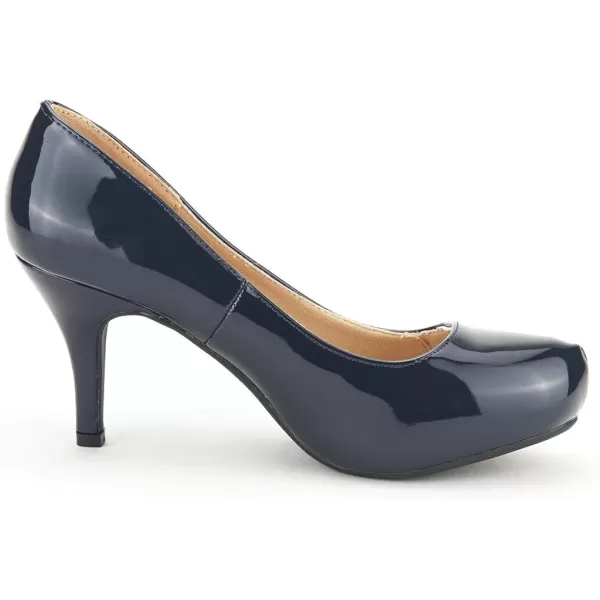 imageDREAM PAIRS Tiffany Womens New Classic Elegant Versatile Low Stiletto Heel Dress Platform Pumps ShoesNavy Pat