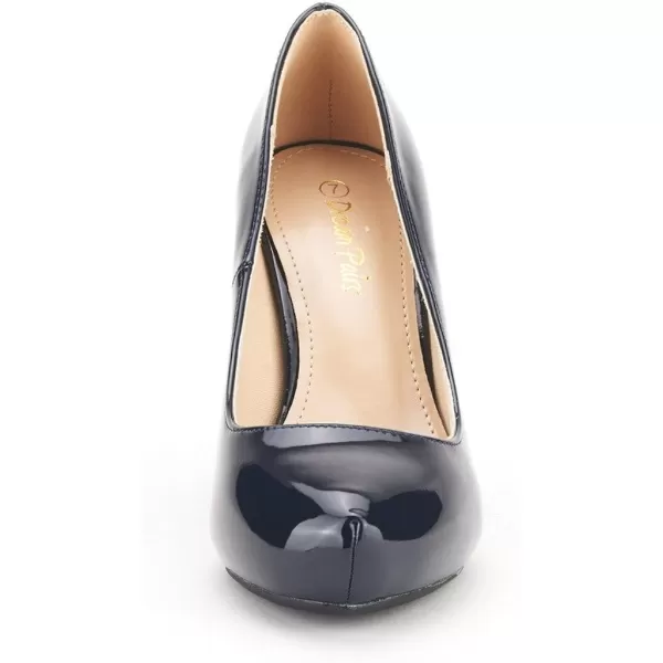 imageDREAM PAIRS Tiffany Womens New Classic Elegant Versatile Low Stiletto Heel Dress Platform Pumps ShoesNavy Pat
