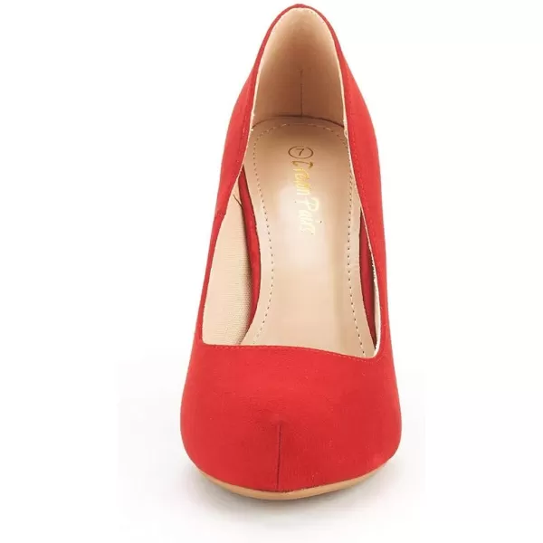 imageDREAM PAIRS Tiffany Womens New Classic Elegant Versatile Low Stiletto Heel Dress Platform Pumps ShoesRed
