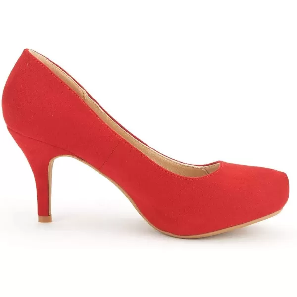 imageDREAM PAIRS Tiffany Womens New Classic Elegant Versatile Low Stiletto Heel Dress Platform Pumps ShoesRed