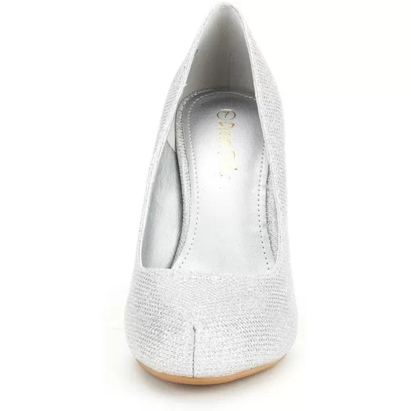 imageDREAM PAIRS Tiffany Womens New Classic Elegant Versatile Low Stiletto Heel Dress Platform Pumps ShoesSilver