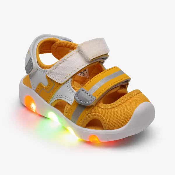 imageDREAM PAIRS Toddler Boys Girls Light Up Athletic Outdoor Summer Sports SandalsBright Yellow