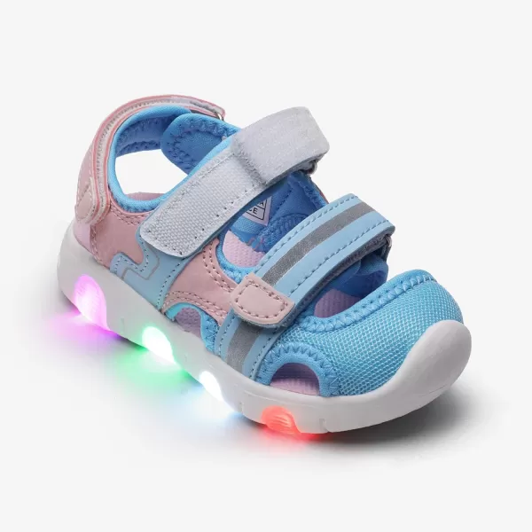 imageDREAM PAIRS Toddler Boys Girls Light Up Athletic Outdoor Summer Sports SandalsLight Blue
