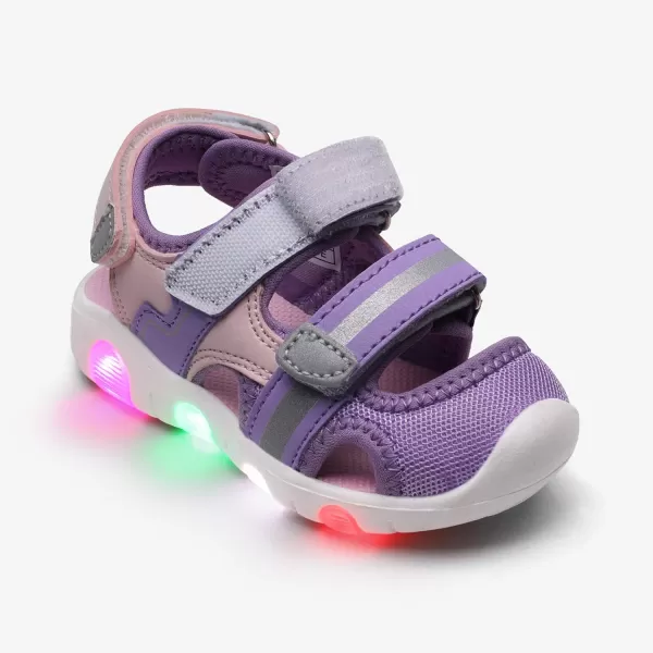 imageDREAM PAIRS Toddler Boys Girls Light Up Athletic Outdoor Summer Sports SandalsLight Purple