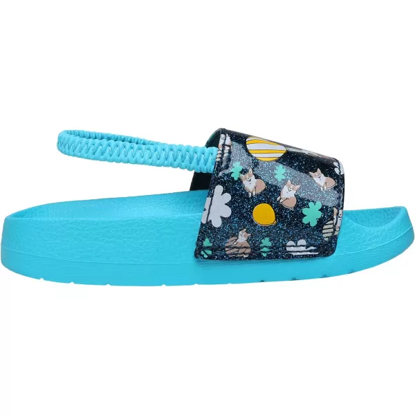 imageDREAM PAIRS Toddler Boys Girls Slip on Slide Sandals Kids Outdoor Summer Beach Water Shoes SlippersBlue