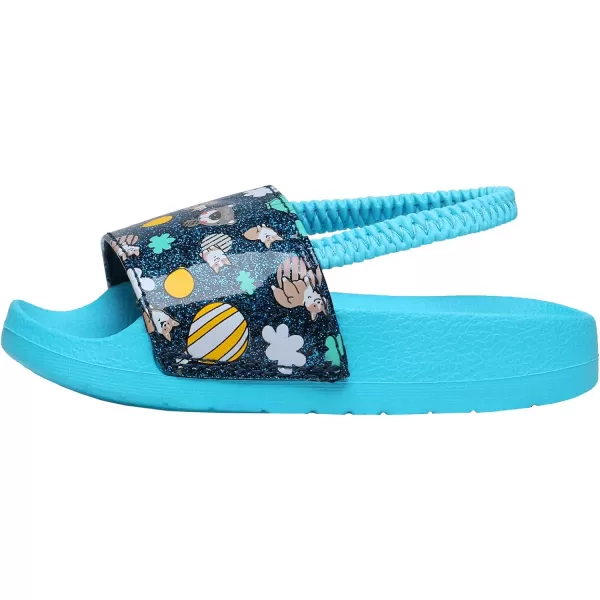 imageDREAM PAIRS Toddler Boys Girls Slip on Slide Sandals Kids Outdoor Summer Beach Water Shoes SlippersBlue