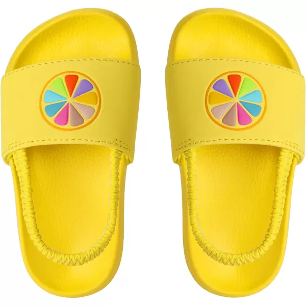 imageDREAM PAIRS Toddler Boys Girls Slip on Slide Sandals Kids Outdoor Summer Beach Water Shoes SlippersLemonYellow