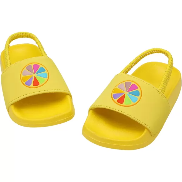 imageDREAM PAIRS Toddler Boys Girls Slip on Slide Sandals Kids Outdoor Summer Beach Water Shoes SlippersLemonYellow