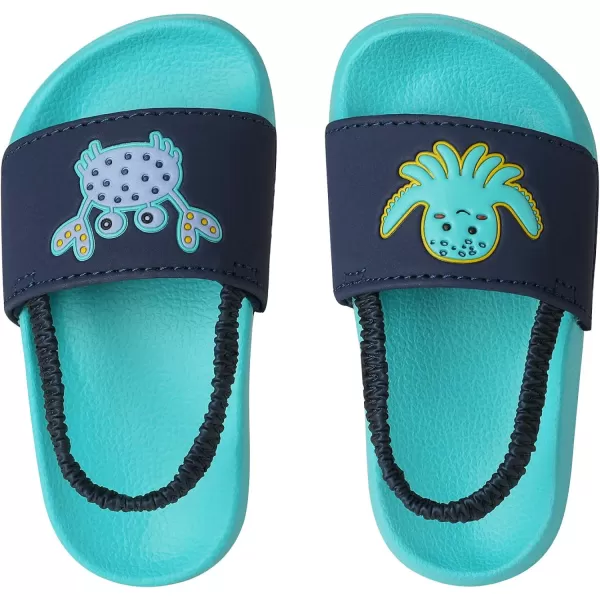 imageDREAM PAIRS Toddler Boys Girls Slip on Slide Sandals Kids Outdoor Summer Beach Water Shoes SlippersOceanGreen