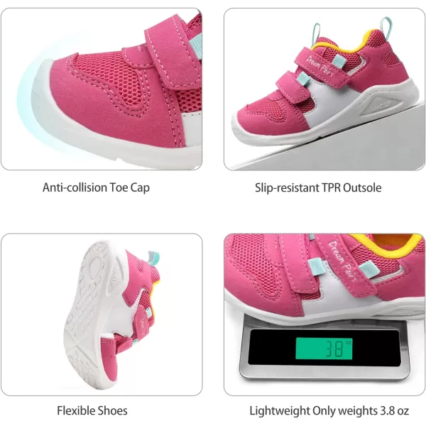 imageDREAM PAIRS Toddler Boys Girls Sneakers Lightweight Tennis Walking ShoesRose Red
