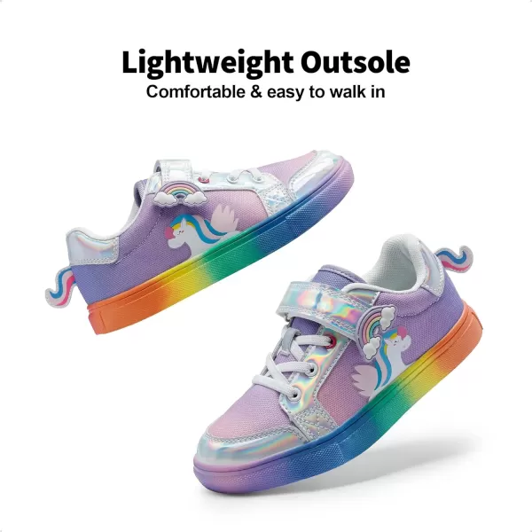 imageDREAM PAIRS Toddler Boys Girls Sneakers Little Kids Casual Walking ShoesRainbowSilver
