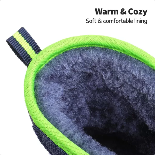 imageDREAM PAIRS Toddler Boys Girls Snow Boots Space Capsule Slot Hook and Loop Lightweight Faux Fur Lined Mid Calf Little Kids Winter ShoesNavyNeon Green
