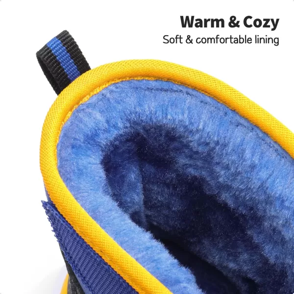 imageDREAM PAIRS Toddler Boys Girls Snow Boots Space Capsule Slot Hook and Loop Lightweight Faux Fur Lined Mid Calf Little Kids Winter ShoesRoyal BlueOrange