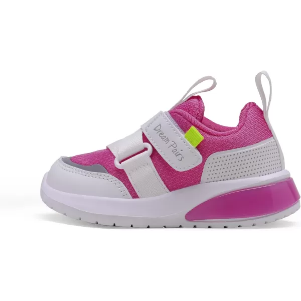 imageDREAM PAIRS Toddler Boys Girls Tennis Running Walking Shoes Kids Breathable Lightweight SneakersWhiteRoseRed